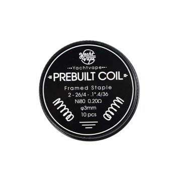 Prebuilt Coil Framed Staple -26/4 1*4/36 ni80 0.2Ω  3mm (10pcs) - Yachtvape
