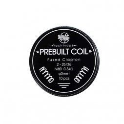 Prebuilt Coil Fused Clapton 2-26/36 ni80 0.34 Ω 3mm (10pcs) - Yachtvape