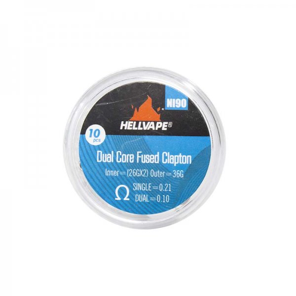 NI90 Dual core Fused Clapton Coil pre-built (10pcs) - Hellvape