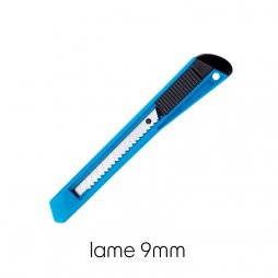 Cutter with plastic body retractable blue blade blade 9 mm +Details