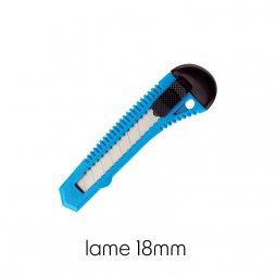 Cutter with plastic body retractable blue blade blade 18 mm