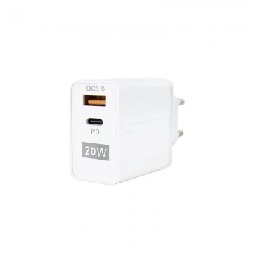 Adaptater Wall/USB & USB Type-C 20W 5V Fast Charge 3.0 - BK383