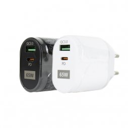 Adaptater Wall/USB & USB Type-C 65W 5V Super Fast Charge 3.0 - BK385-GaN