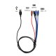 USB Cable 4 en 1 - 2 Type C / 1 Micro Usb / 1 Lightning 125 cm 2.8A