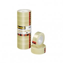 Clear adhesive tape 19mm wide x 33m long (pack of 8)