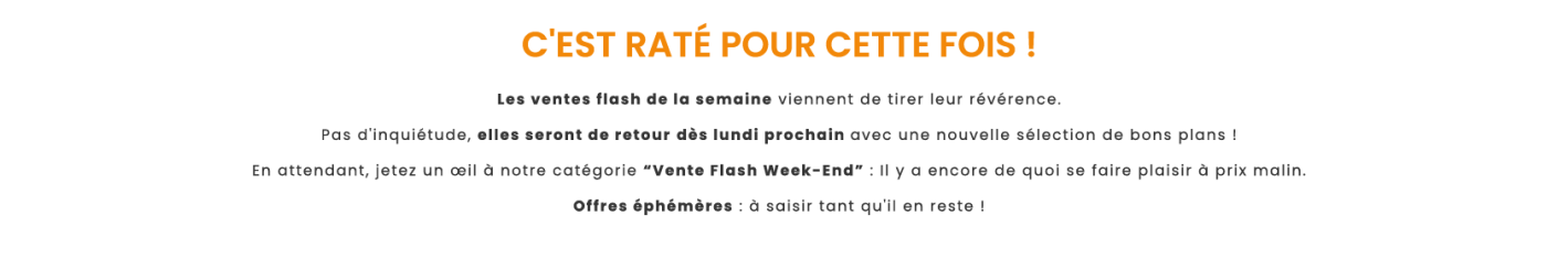 Vente Flash Semaine