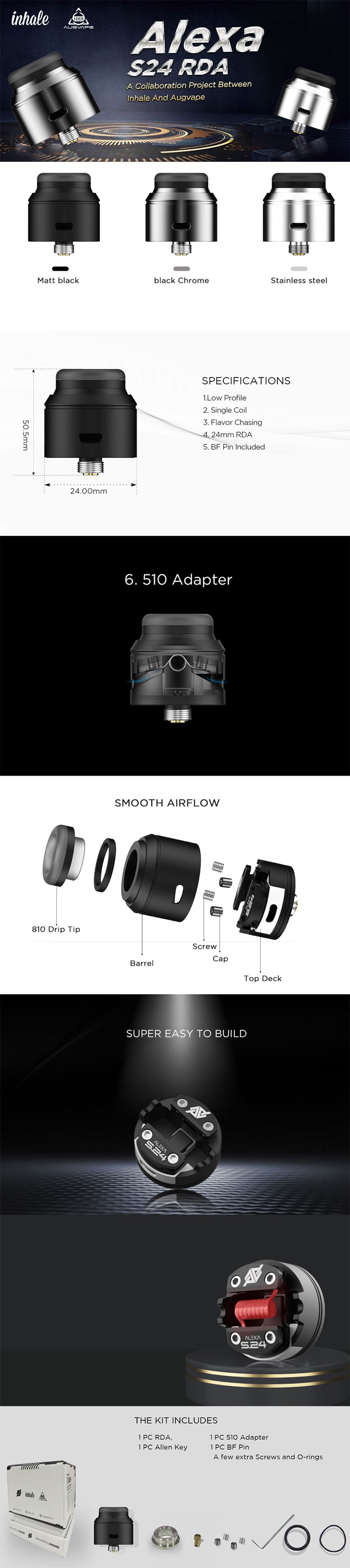 Alexa S24 RDA - Augvape x Inhale