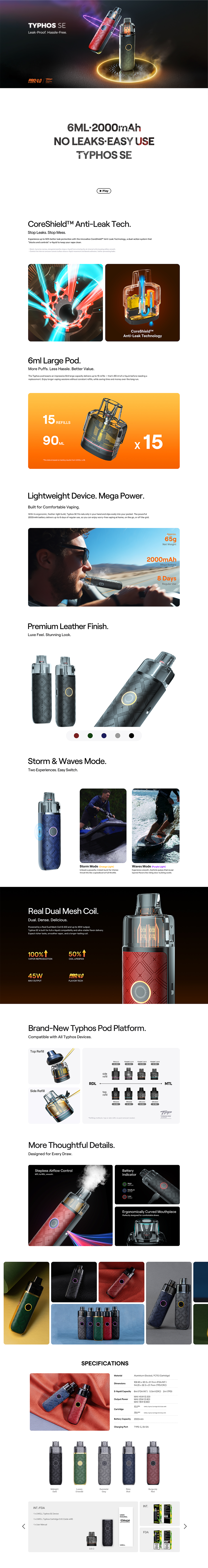 Kit Pod Typhos SE 6ml 2000mAh - Uwell » Ecigareta.hr